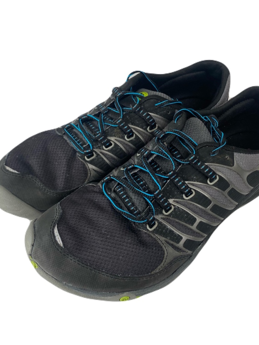 Merrell "All Out Fuse" Trail Running Mens 11.5 Unifly Black Lime Sneakers